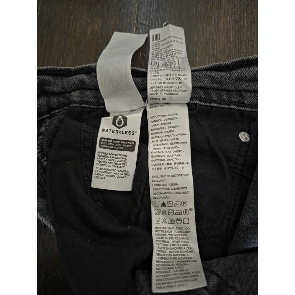 Levis Womens Jeans Black Size 30 Wedgie Straight Denim Stretch Cotton Distressed - Picture 11 of 11